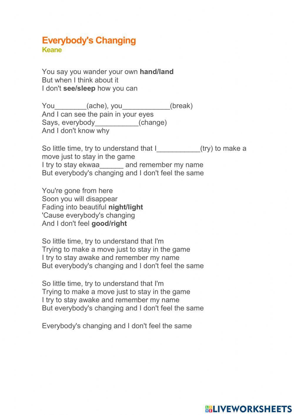 Present continuous song