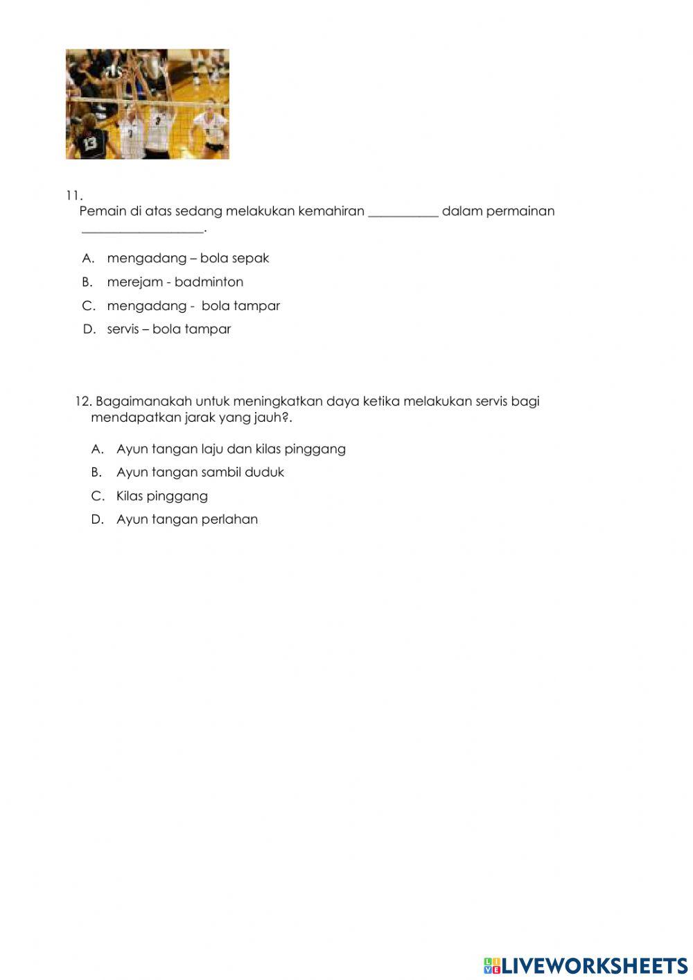 Pendidikan jasmani tahun 6 2021