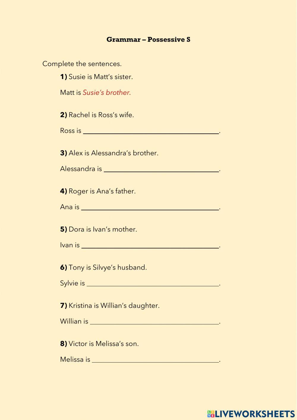 Grammar - Possessive 'S