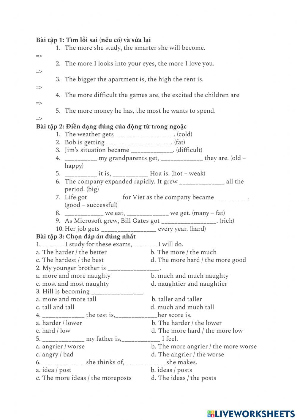 Double Comparatives with Adj and Adv