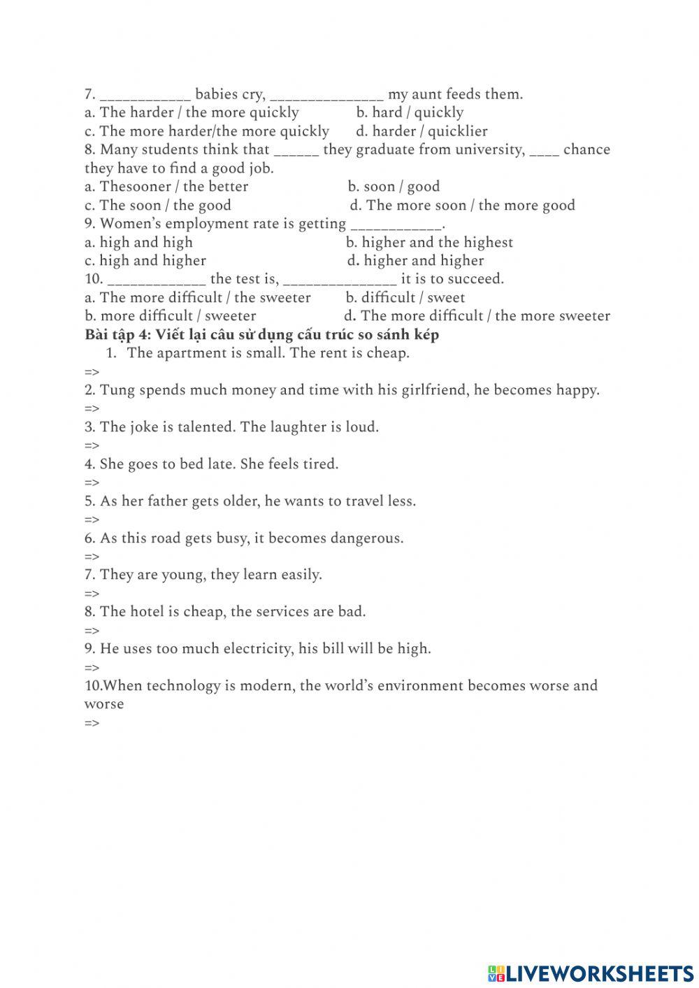 Double Comparatives with Adj and Adv