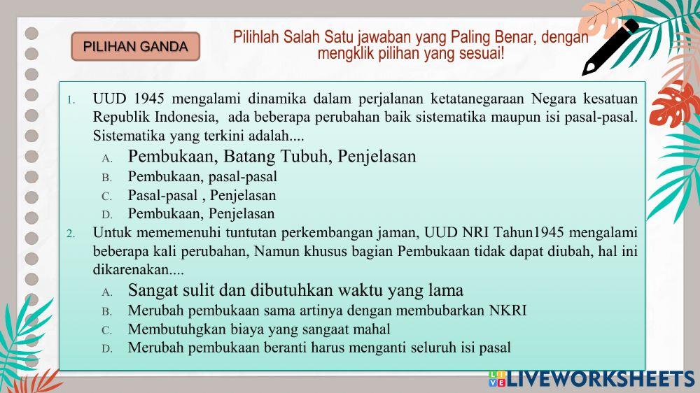 Pembukaan Undang-Undang Dasar Negara Republik  Indonesia Tahun 1945