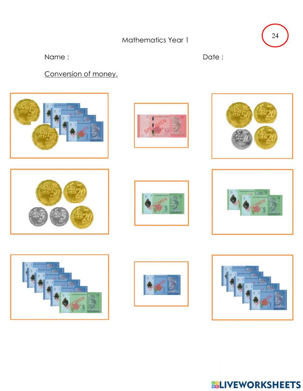 Conversion of money