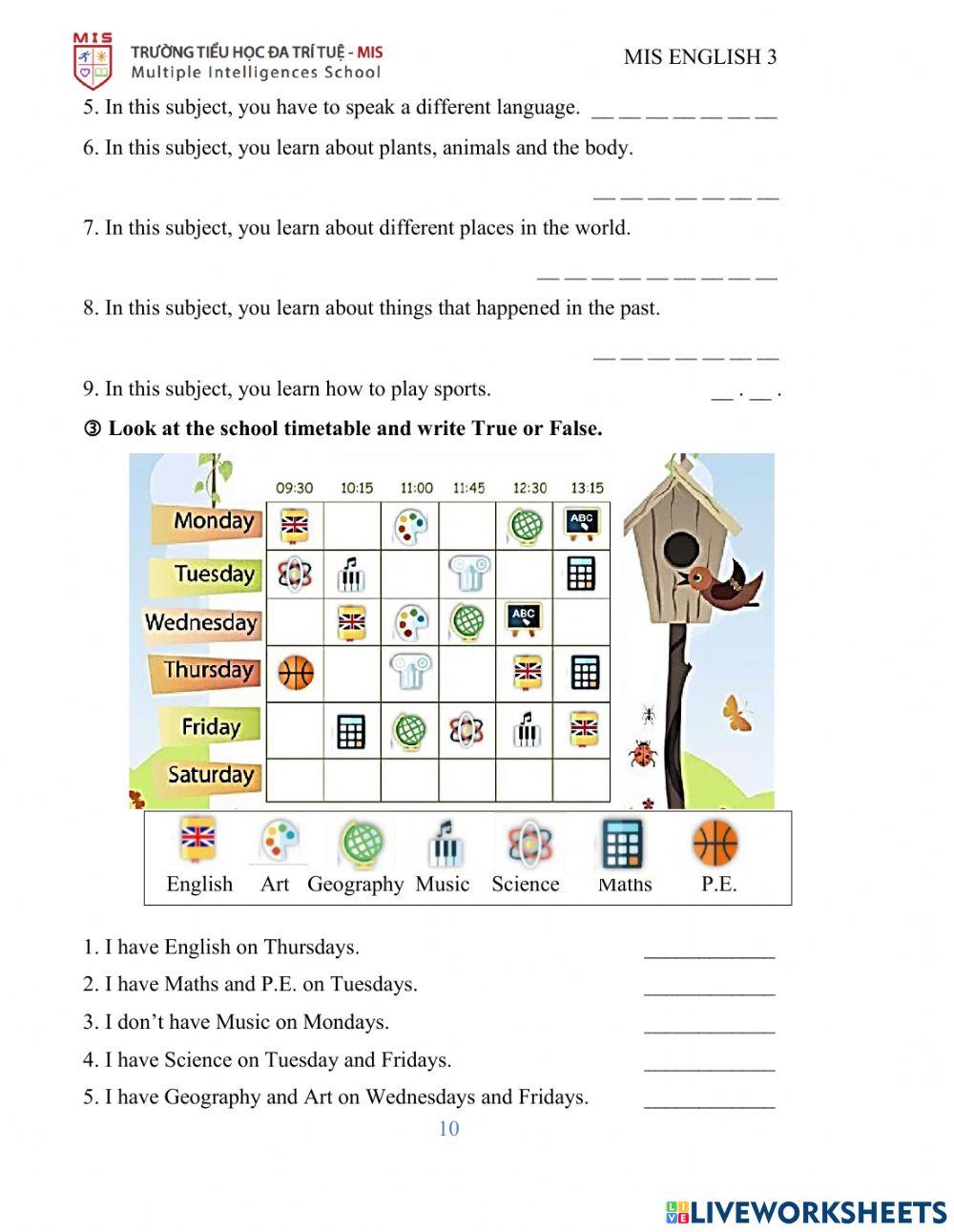 Sm3 - unit 1: our school