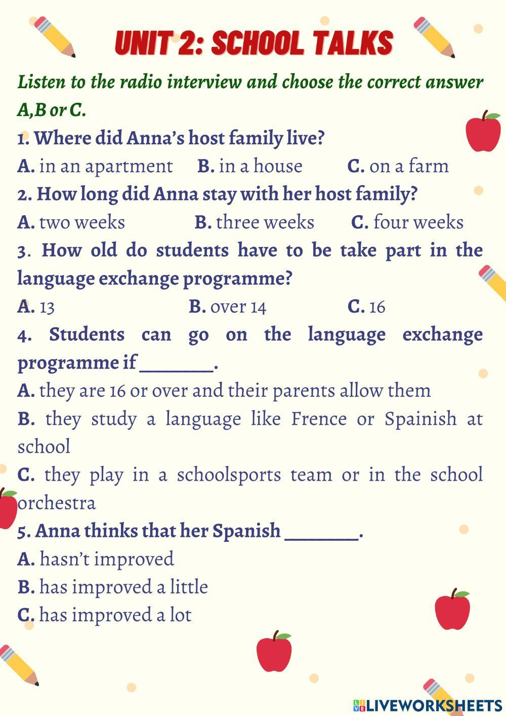 Grade10 - UNIT 2 - LISTENING IETLS