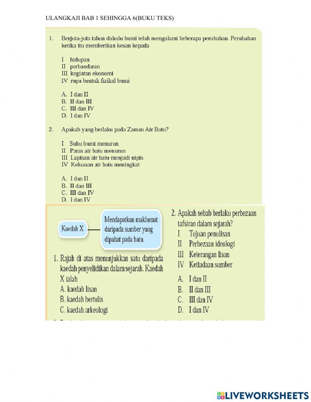 Ulangkaji topik 1 sehingga 6
