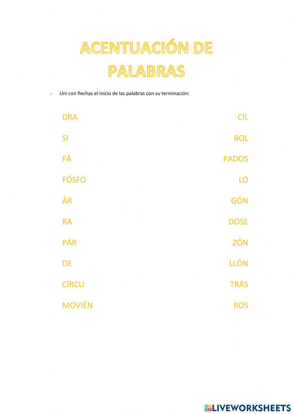 Acentuación de palabras