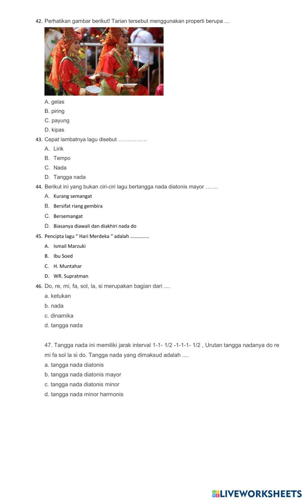 Soal penilaian harian tema 2 kelas 5