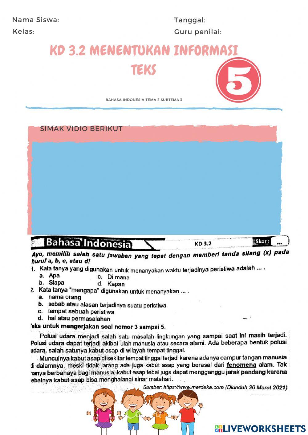 Bahasa indonesia tema 2 st 3 kelas 5