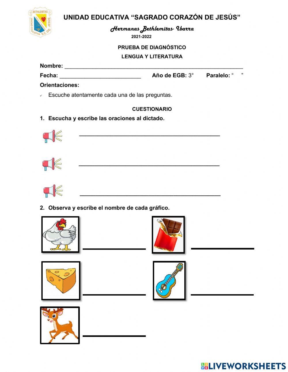 Prueba de diagnostico lengua y literatura