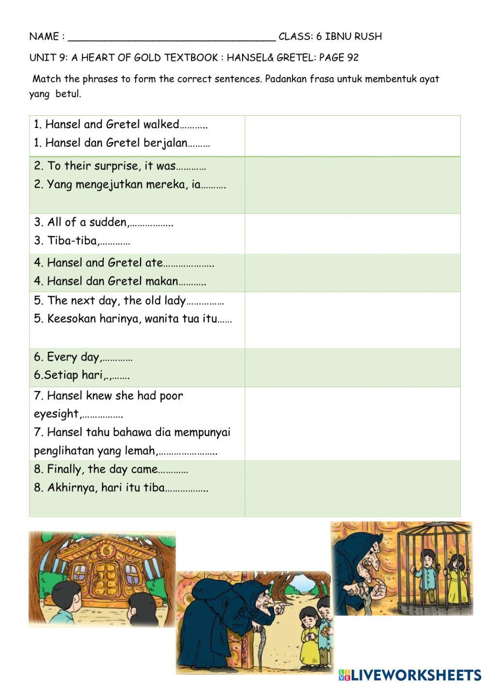 Year 6 LA: Hansel&Gretel page 92