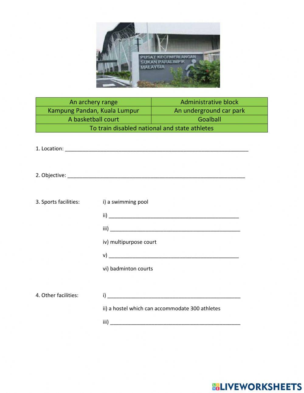 The centre of excellence for paralympic games