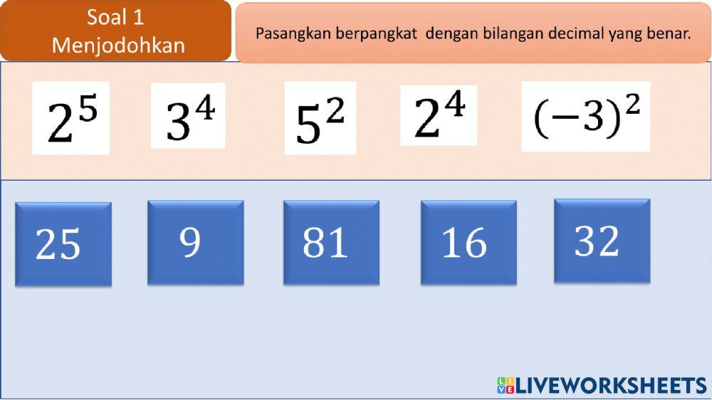 Tes Bilangan Berrpangkat dan Bentuk Akar 1