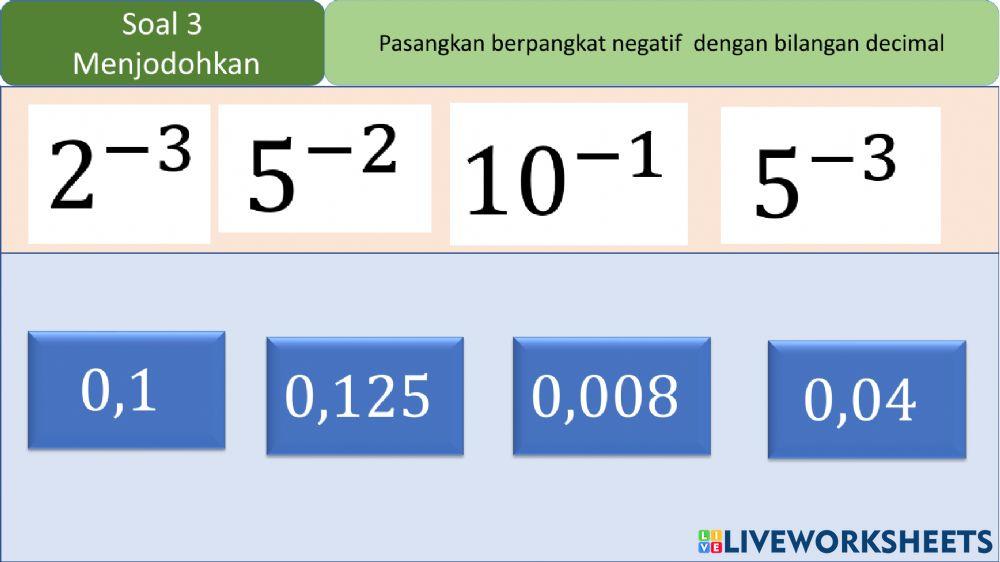 Tes Bilangan Berrpangkat dan Bentuk Akar 1
