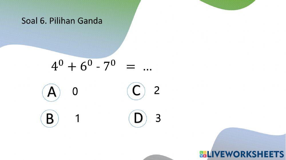 Tes Bilangan Berrpangkat dan Bentuk Akar 1