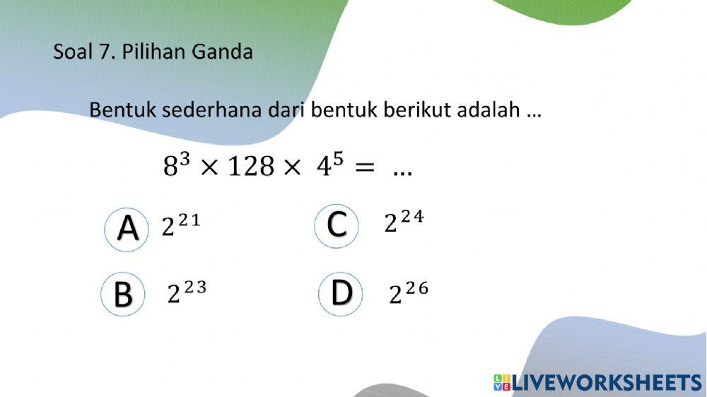 Tes Bilangan Berrpangkat dan Bentuk Akar 1