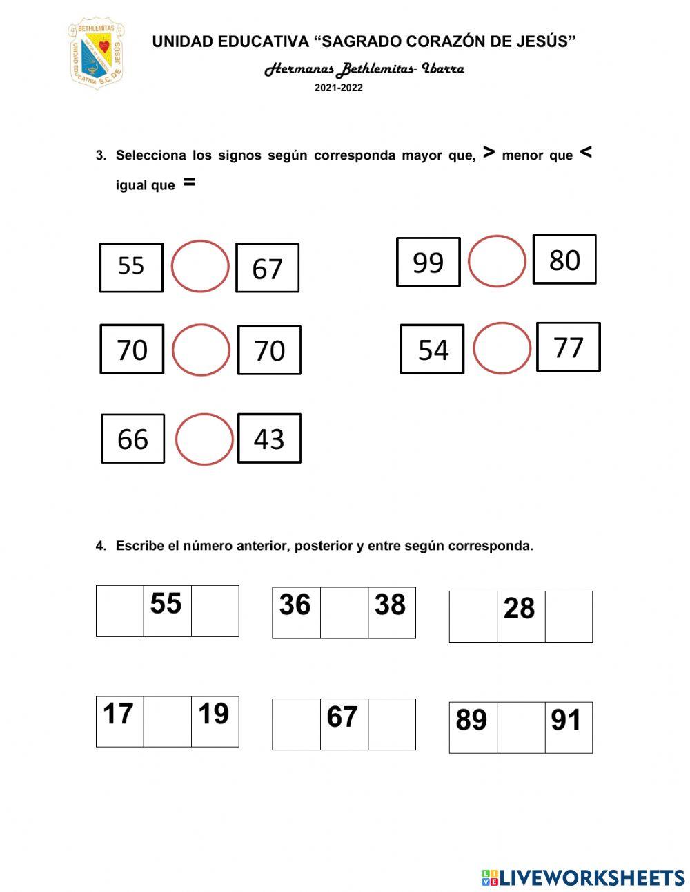 Prueba de diagnostico Matemática