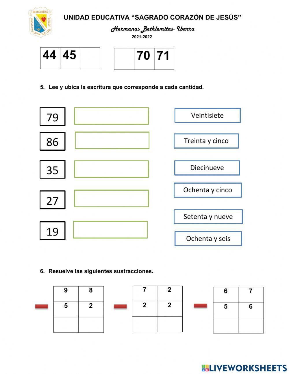 Prueba de diagnostico Matemática