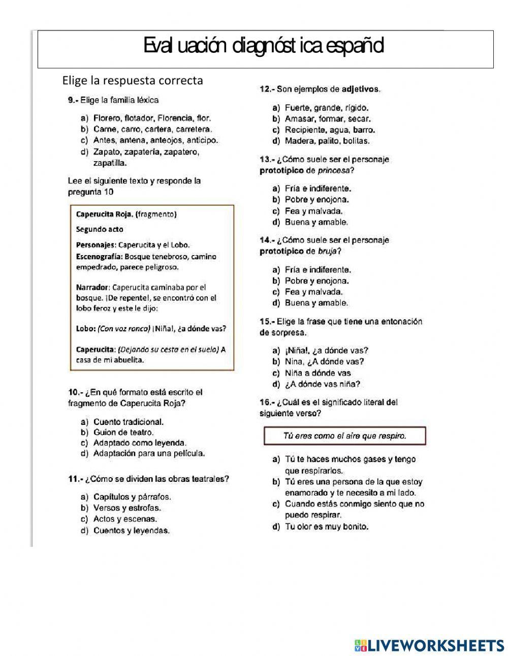Diagnostico español 6