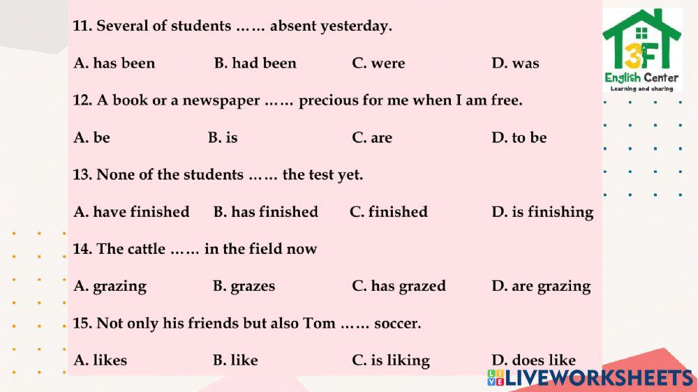Subject-Verb Agreement