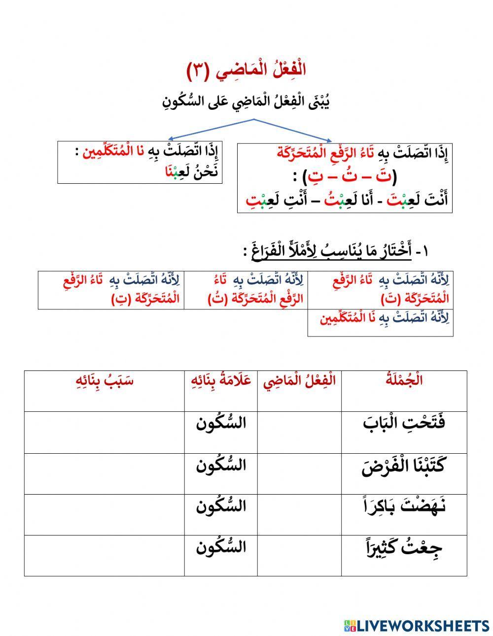 الفعل الماضي 3