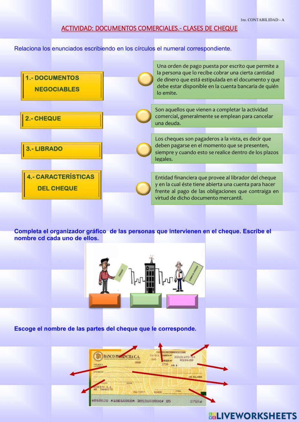 Clases de cheques Clases de cheques