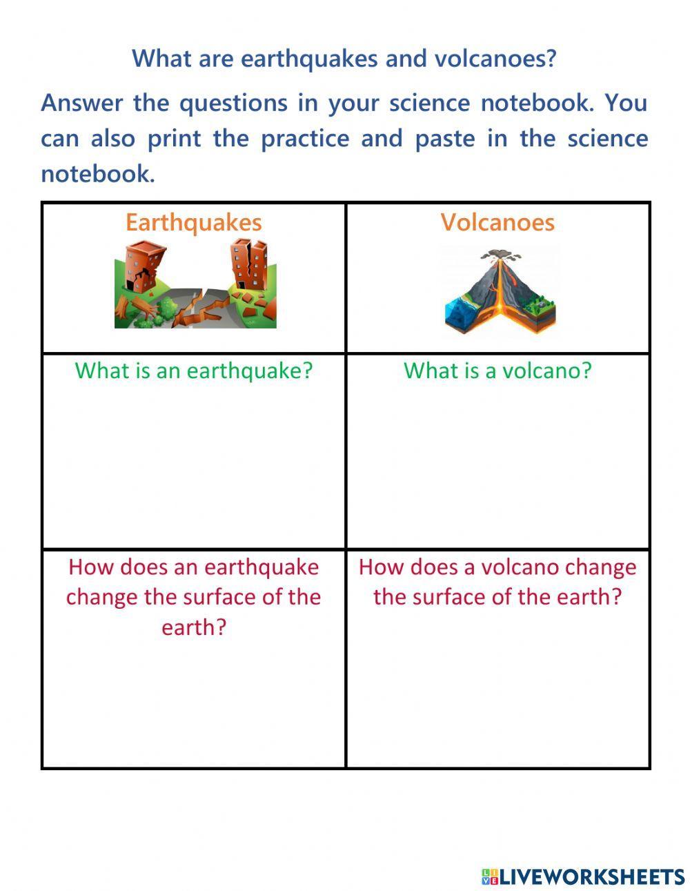 Earthquakes and Volcanoes