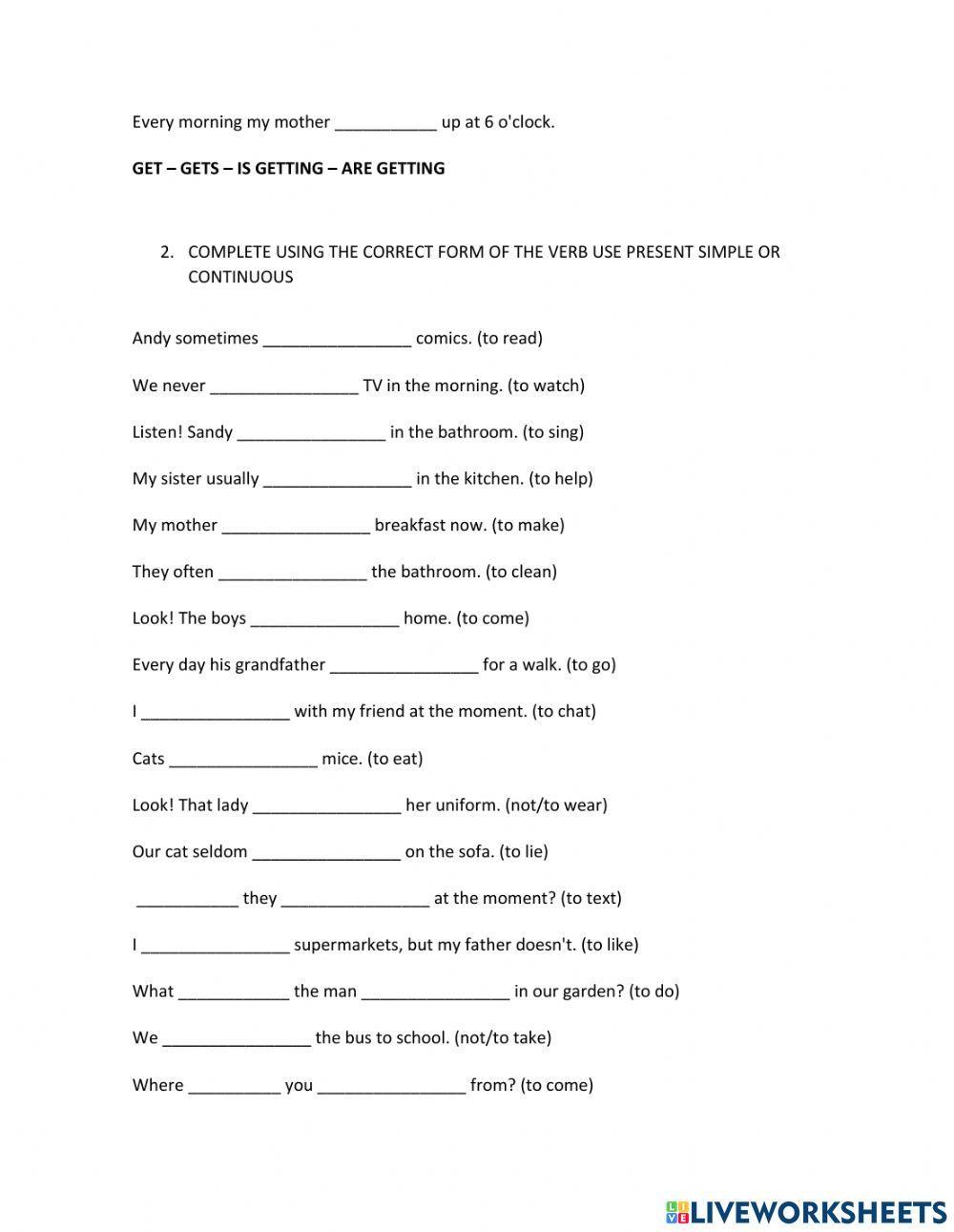 Grammar review present and past