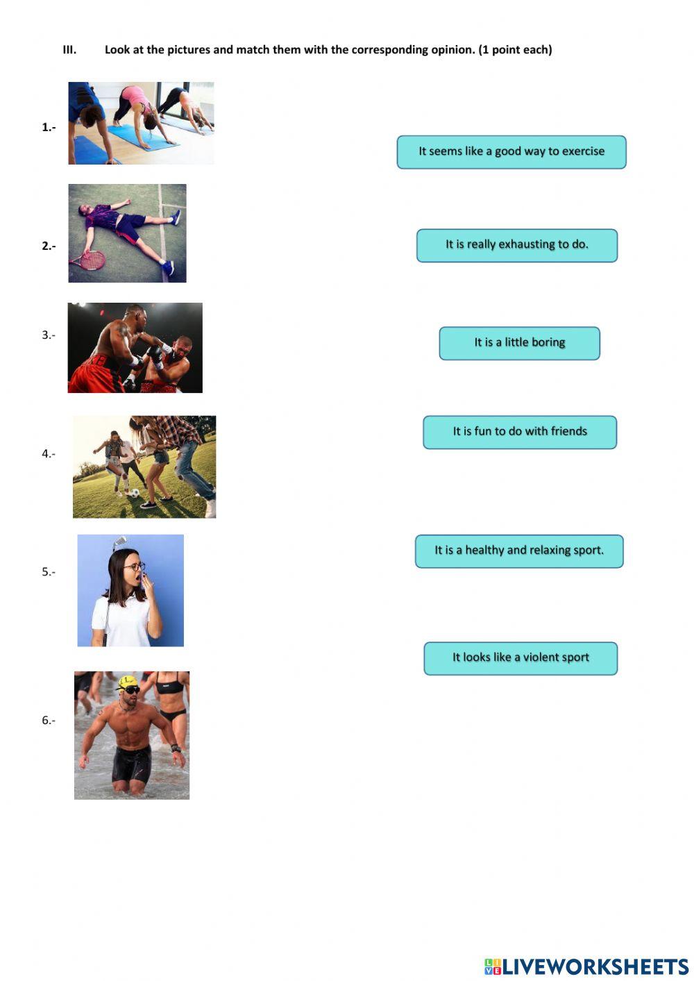 Sports and free time activities