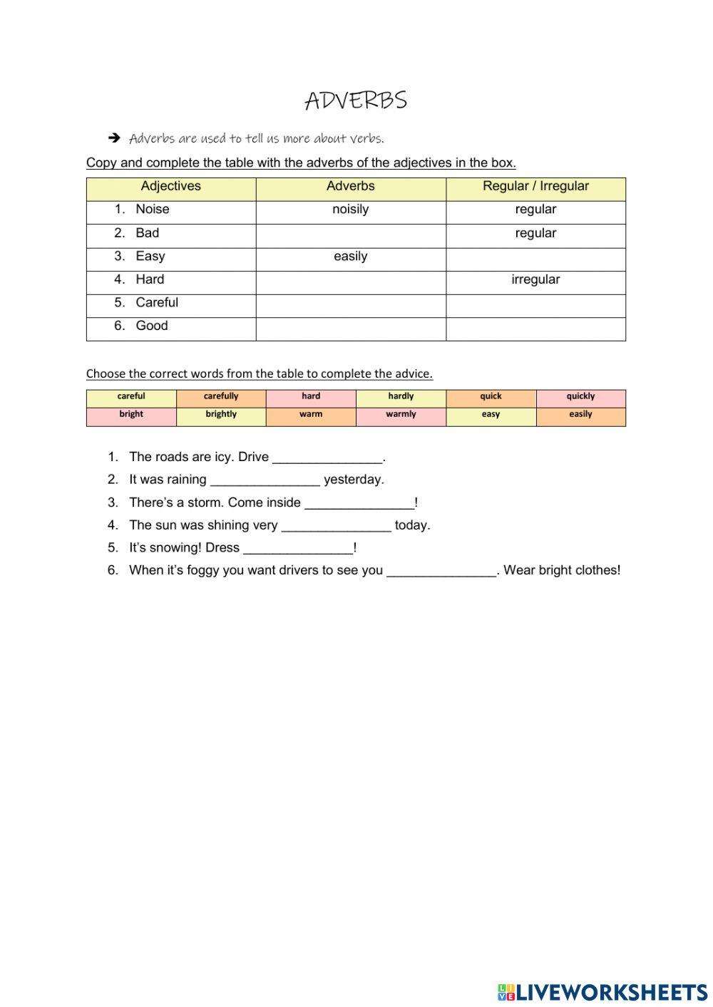 Adverbs (Pulse 2 p.32)