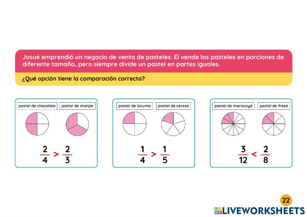 Comparación de fracciones