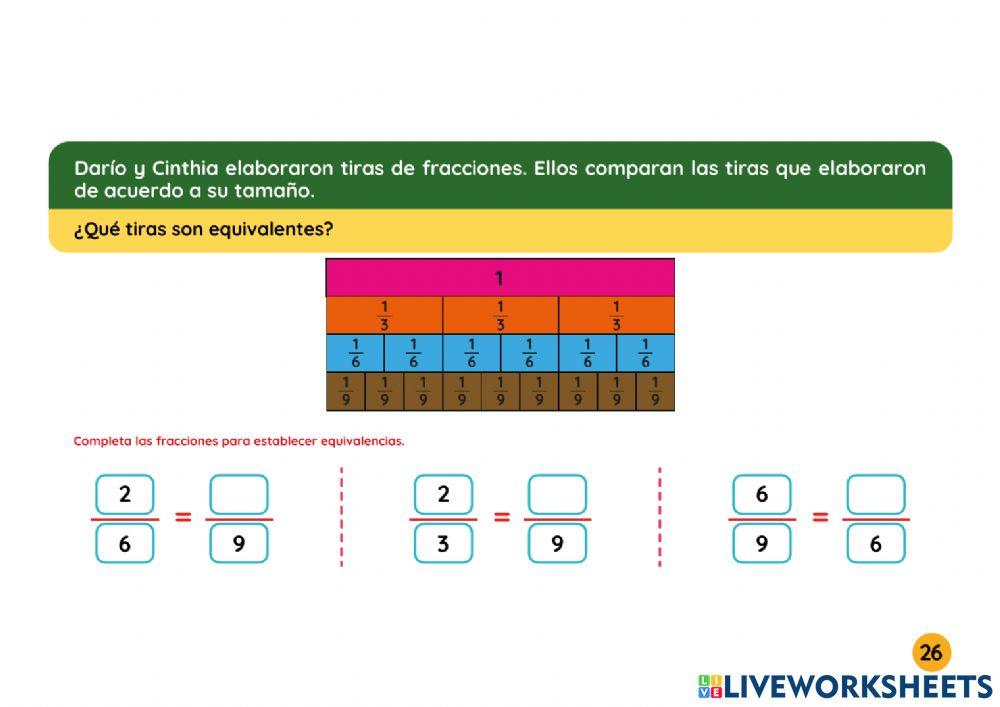 Comparación de fracciones