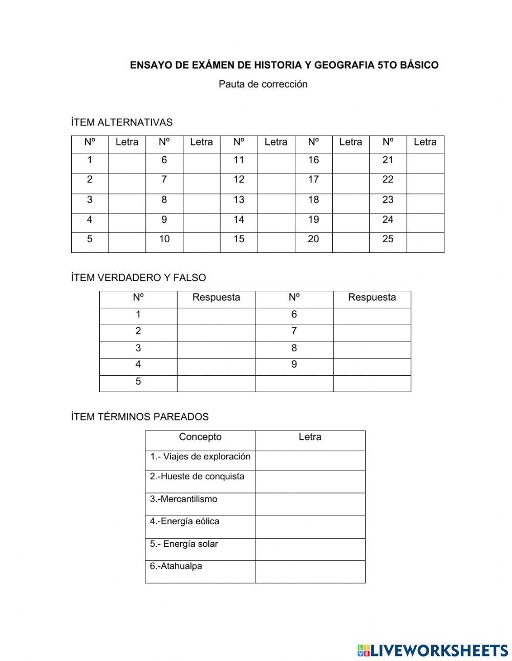 Pauta de correccion 5to