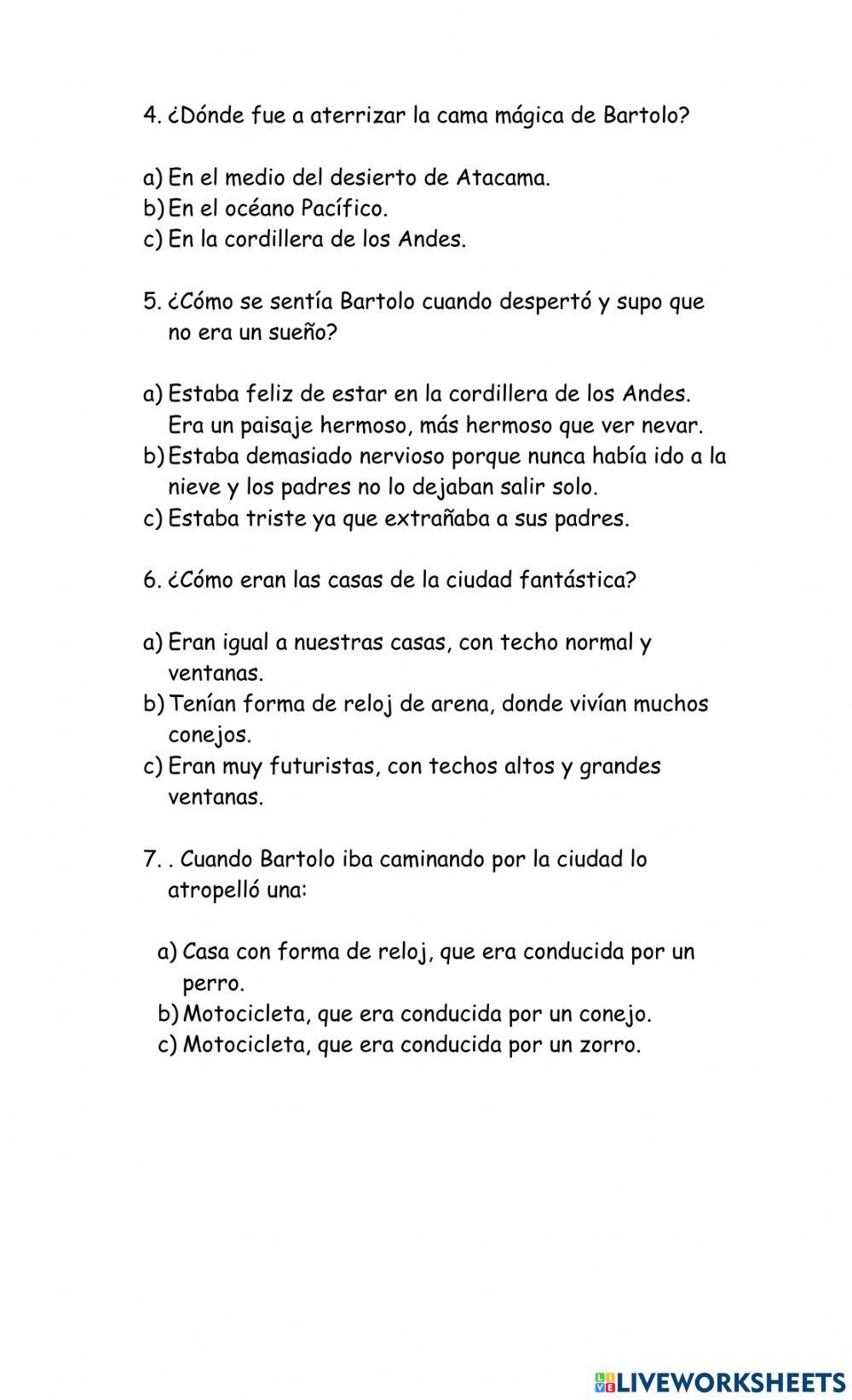 Evaluación lectura domiciliaria