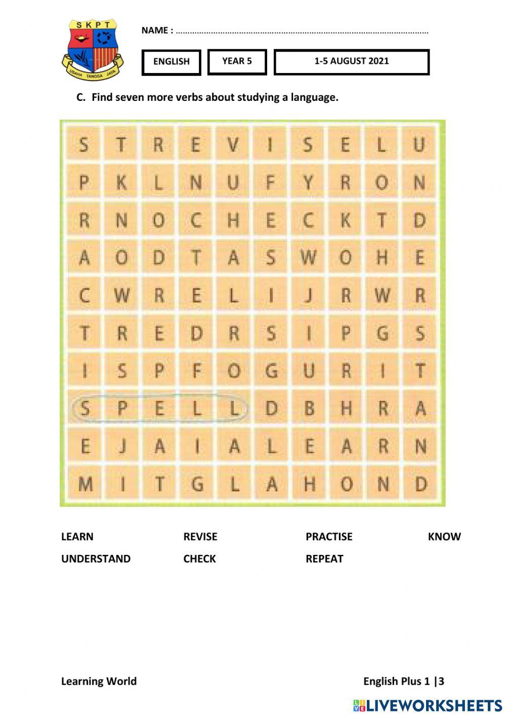 ENG Y5 Week 25 (1-5 AUG) Worksheets 2