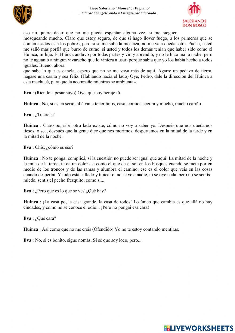 Guía de aprendizaje - El loco y la triste