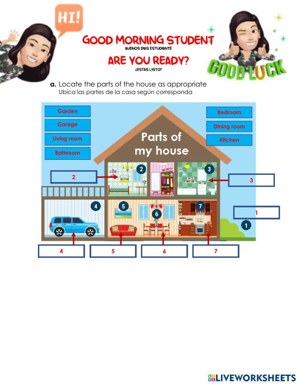 Parts of house and vocabulary