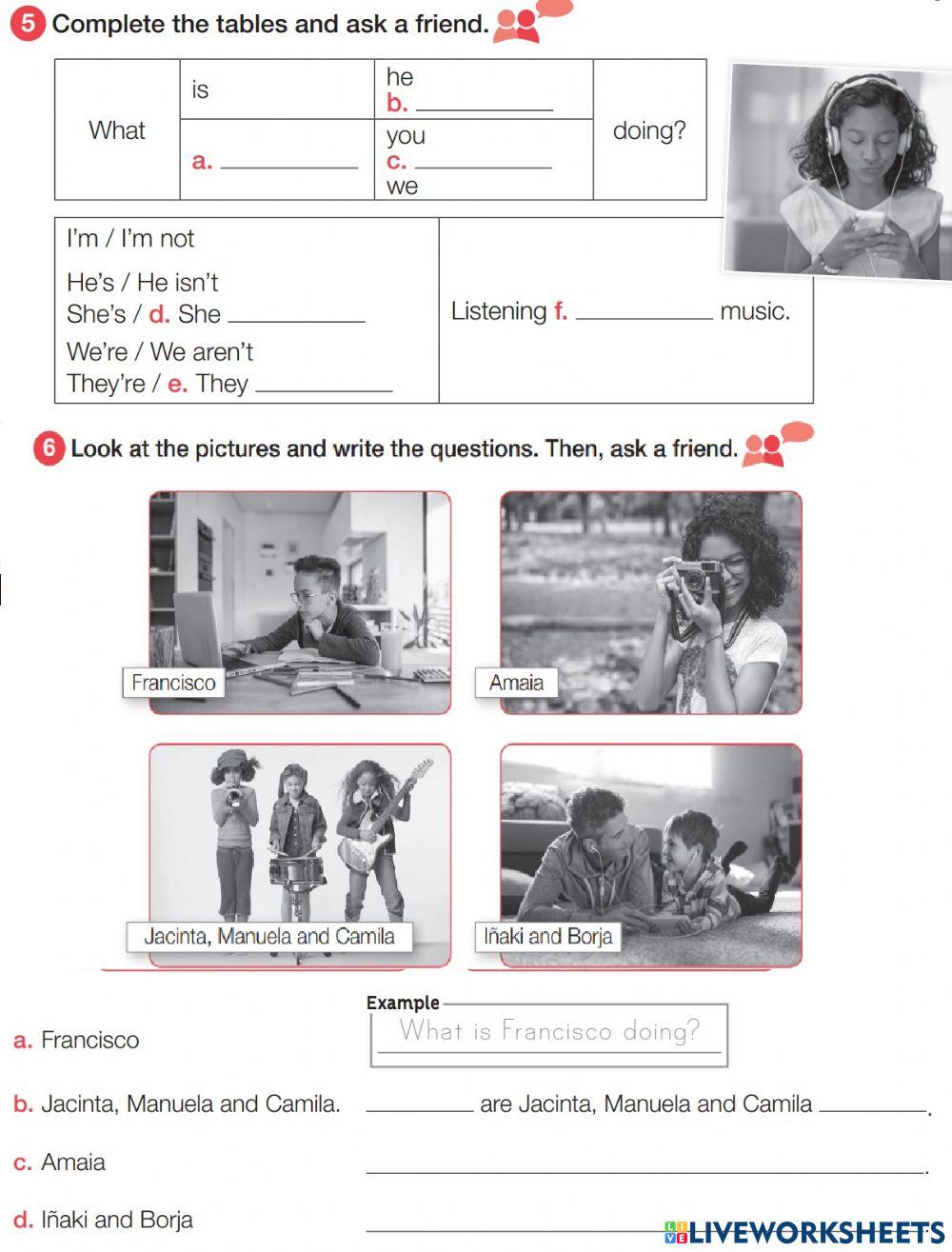 What are they doing? 6°E . Unit 1