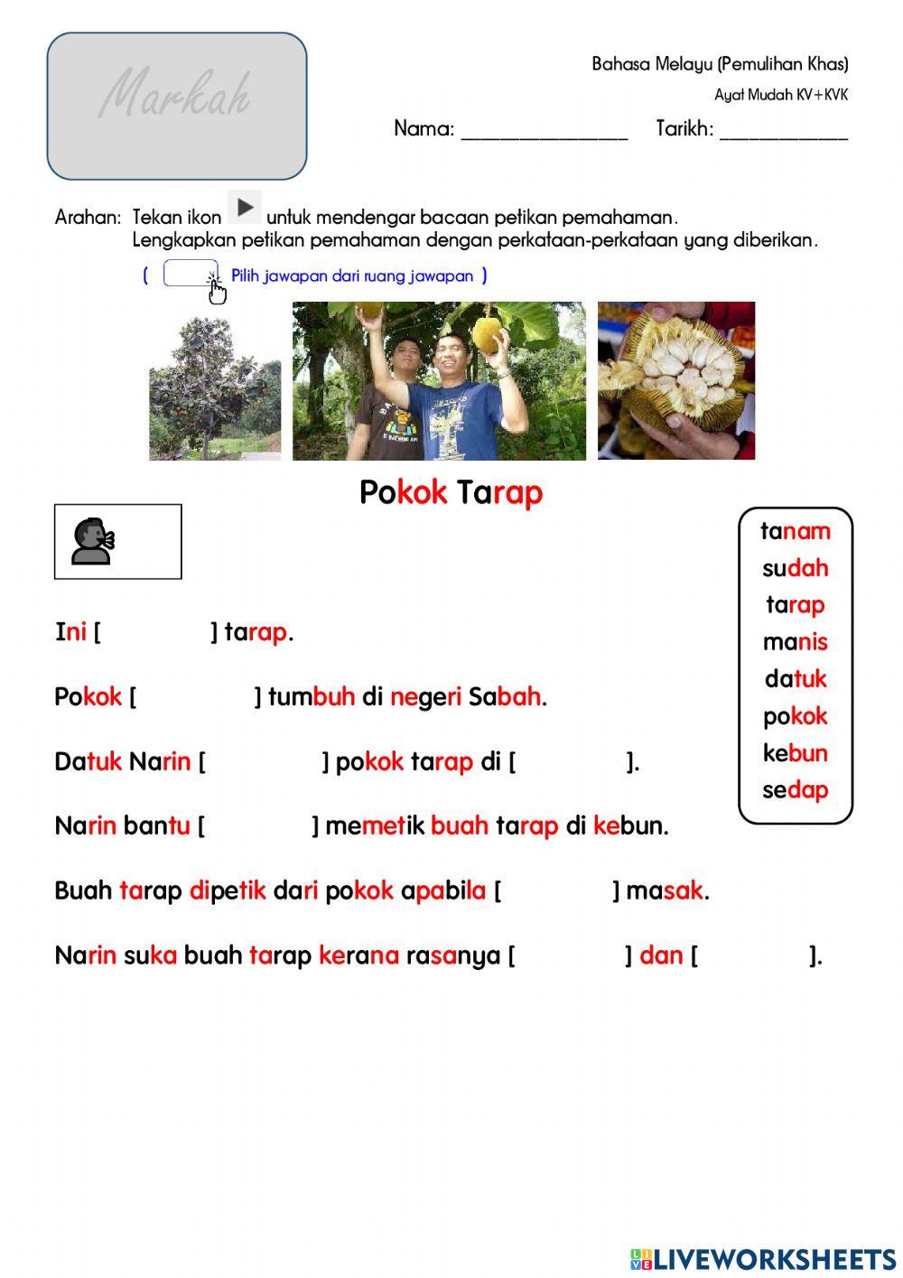 Perkataan KV+KVK (Bacaan & Pemahaman)