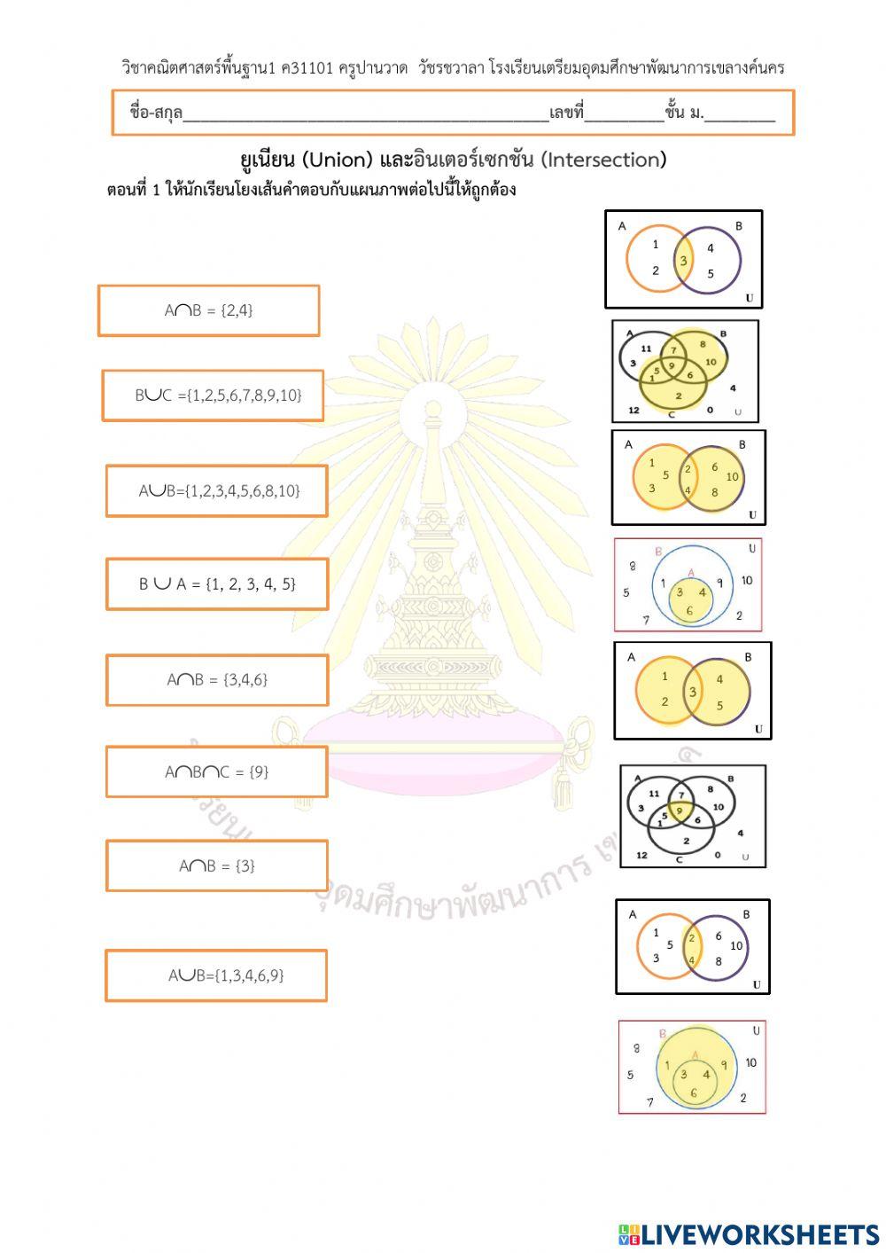 การดำเนินการของเซต