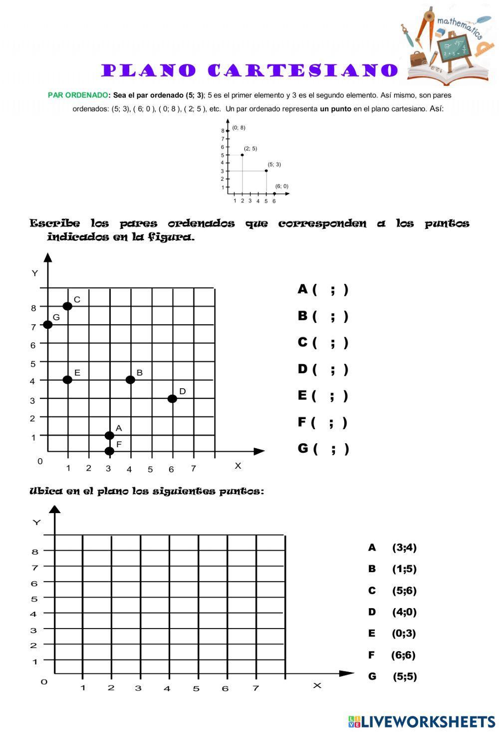 Coordenadas , parejas ordenadas