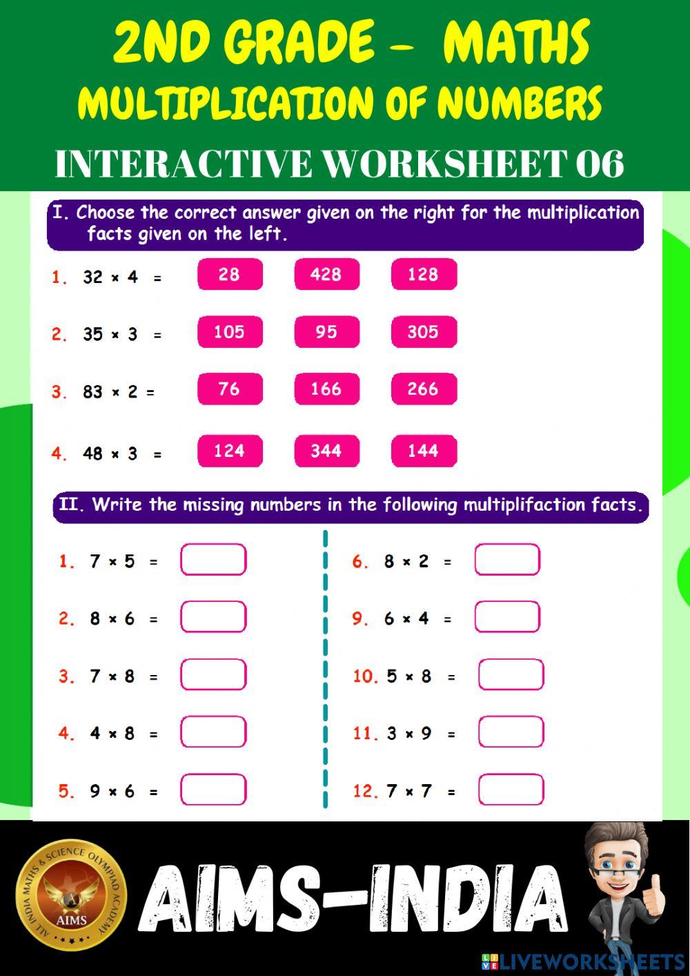2nd-maths-ps06- multiplication of numbers - ch 07