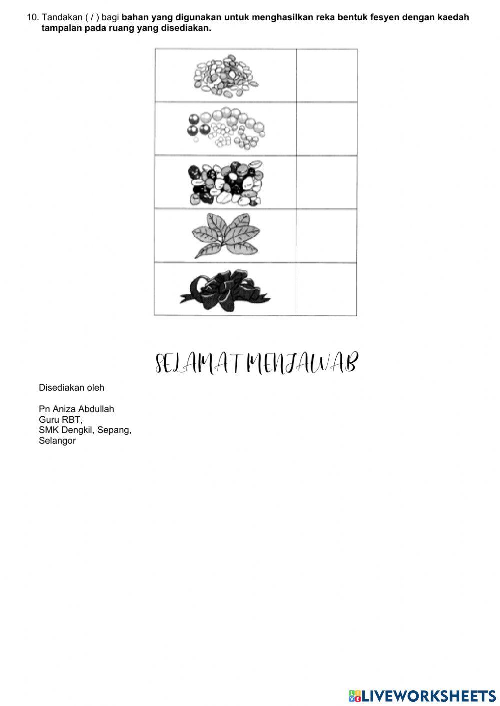 RBT T1 Reka bentuk Fesyen