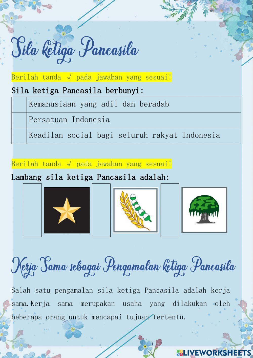 Sila Ketiga Pancasila - Kerja sama