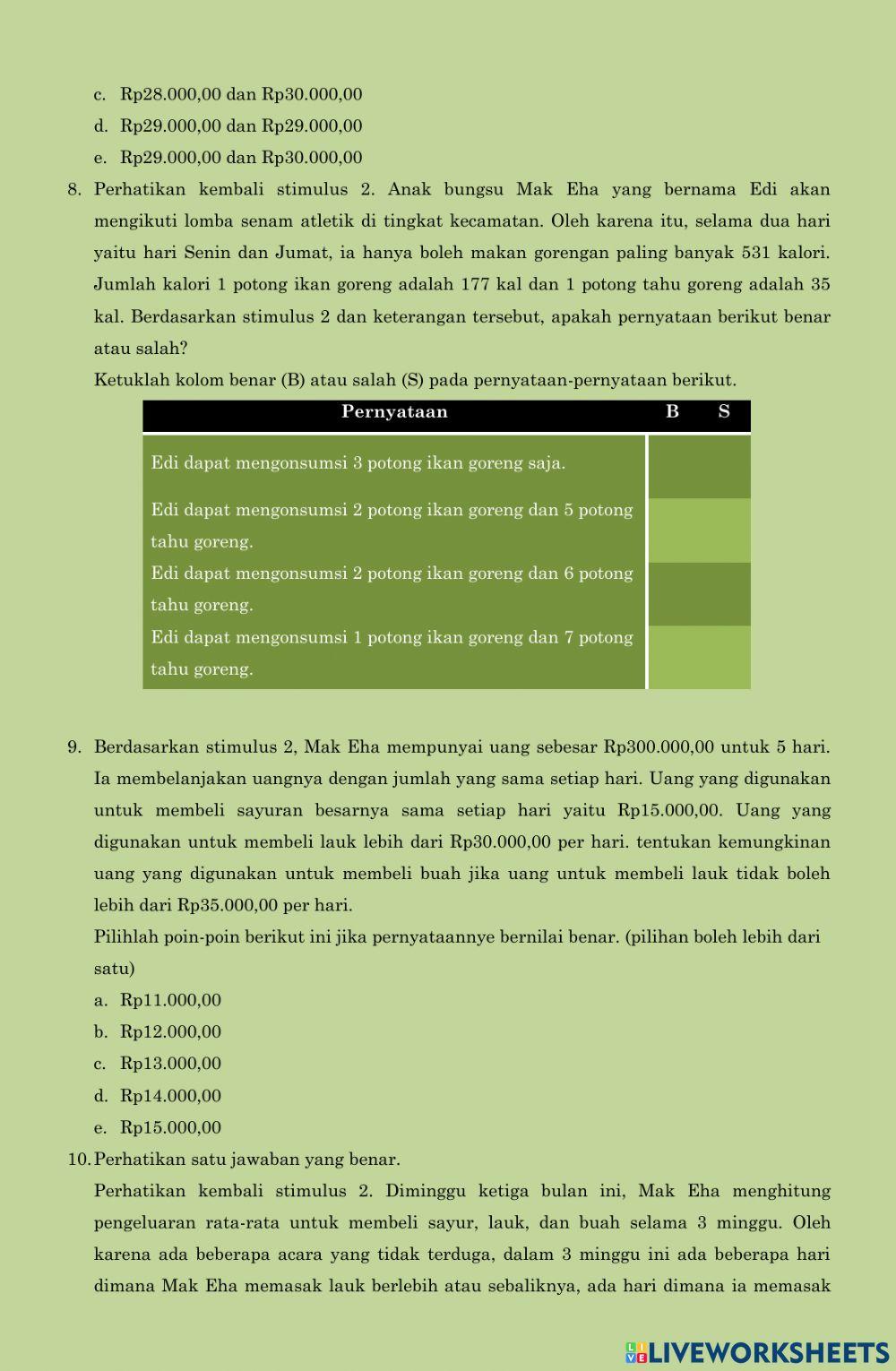 PRETEST AKM (numerasi)