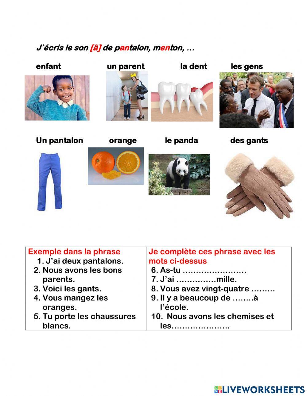 French work for Grade two