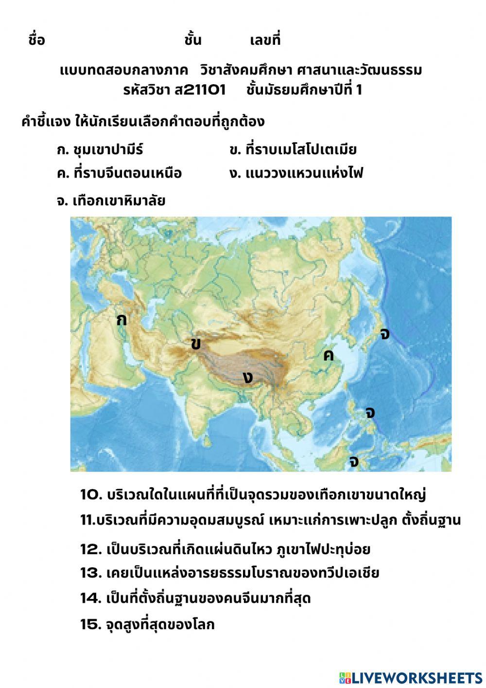 สังคมศึกษา ม.1