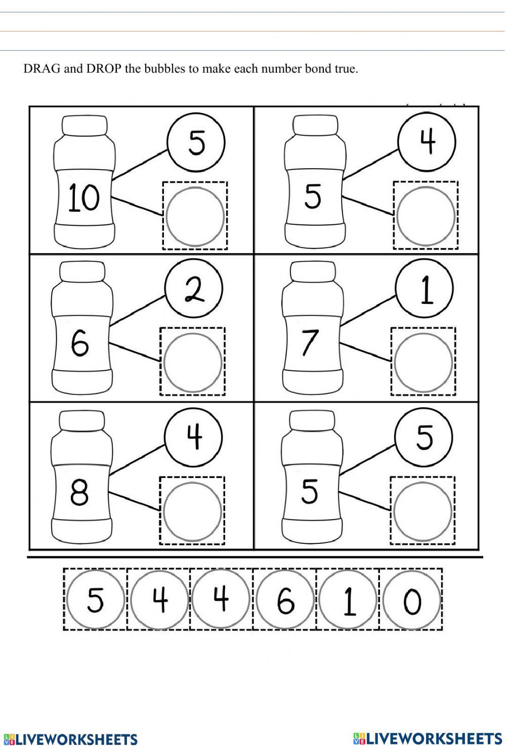 Number Bonds activity for Grade 1 | Live Worksheets number-bonds-activity-for-grade-1-live-worksheets