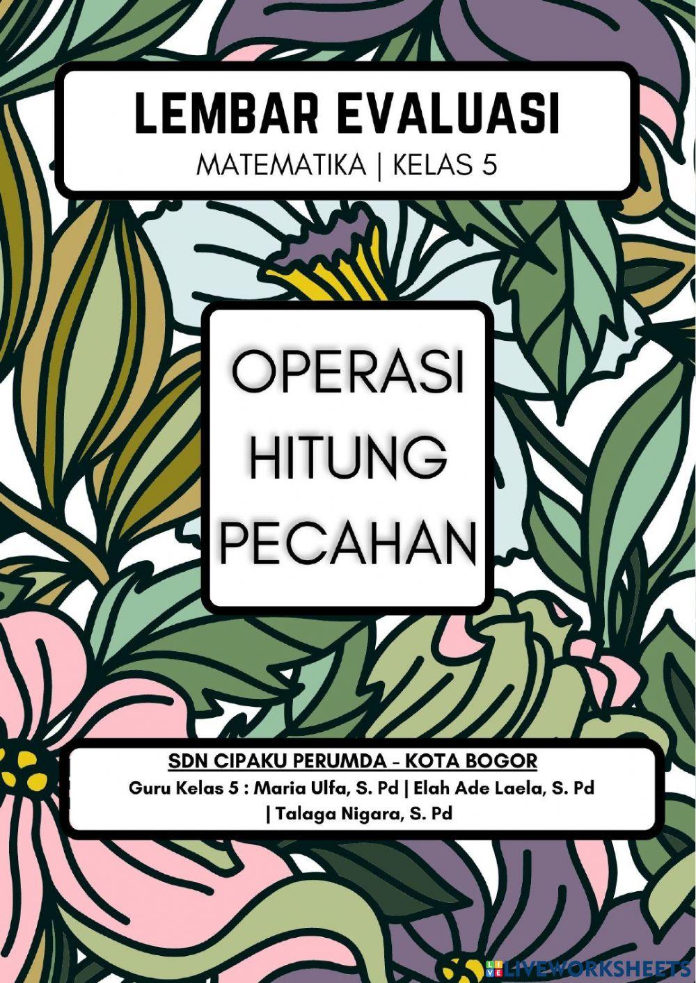 Soal Evaluasi Matematika