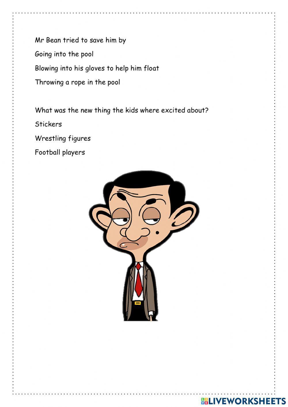 Mr.Bean Video Comprehension